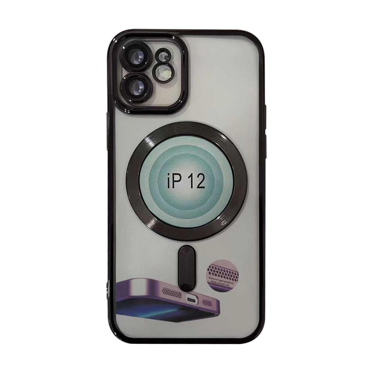 Magnetic Wireless Charging TPU Bumper Case For iPhone 14 Pro In Black